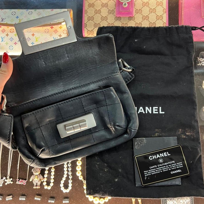 Chanel Mademoiselle charcoal navy calfskin 2.55 bag