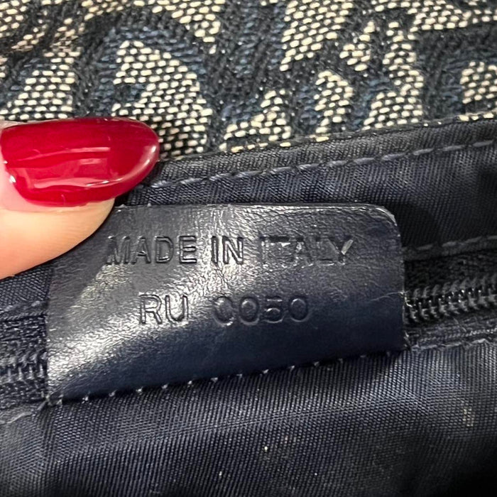 Christian Dior navy mini saddle bag
