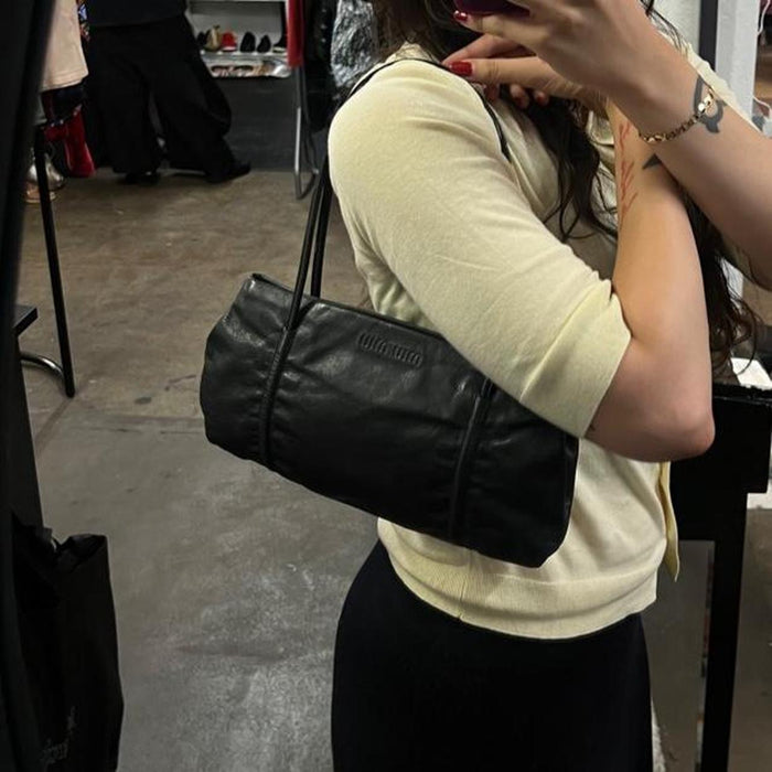 Miu Miu black leather shoulder bag