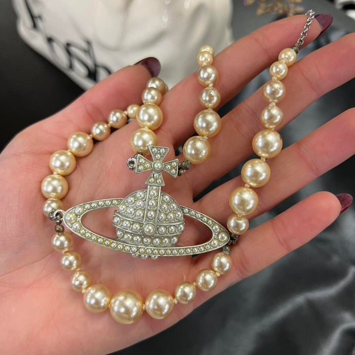 Vivienne Westwood layered pearl orb necklace