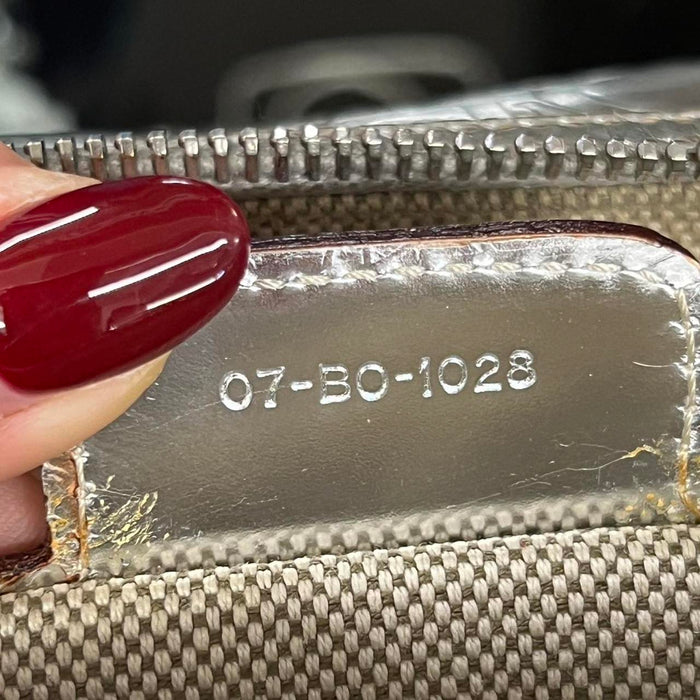 Christian Dior silver monogram Boston bag