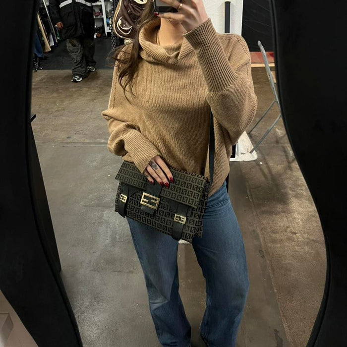 Fendi brown sweety zucchino crossbody bag