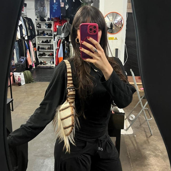 Fendi fur trimmed oyster bag