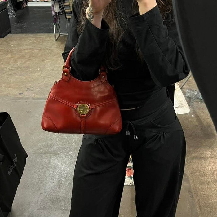 Gucci reins small hobo red leather bag