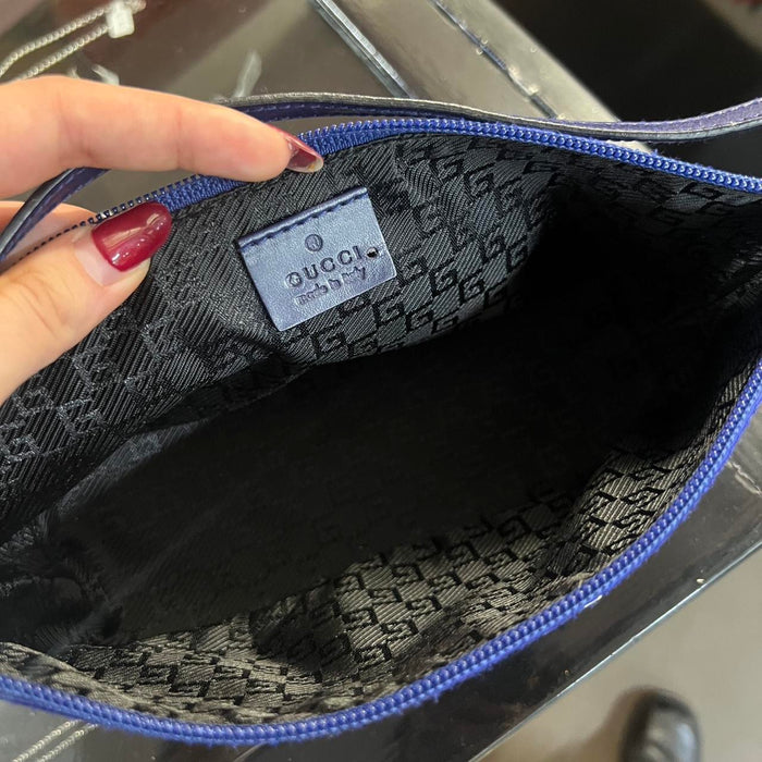 Gucci Tom Ford blue satin boat bag