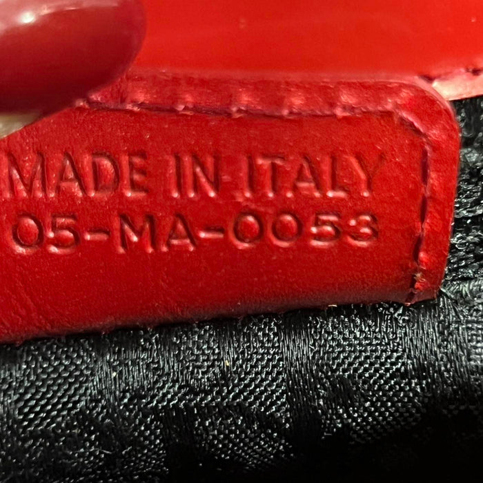 Christian Dior red patent double leather saddle bag