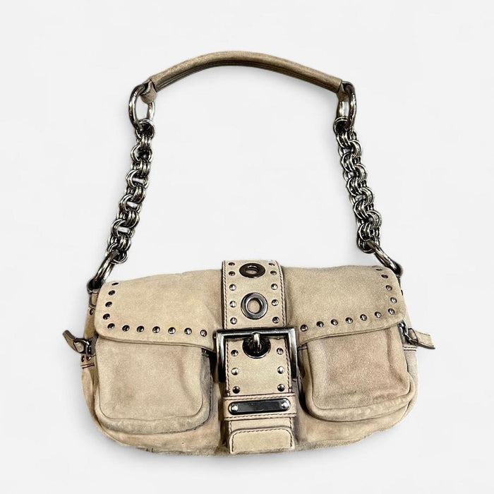 Prada suede chain shoulder bag