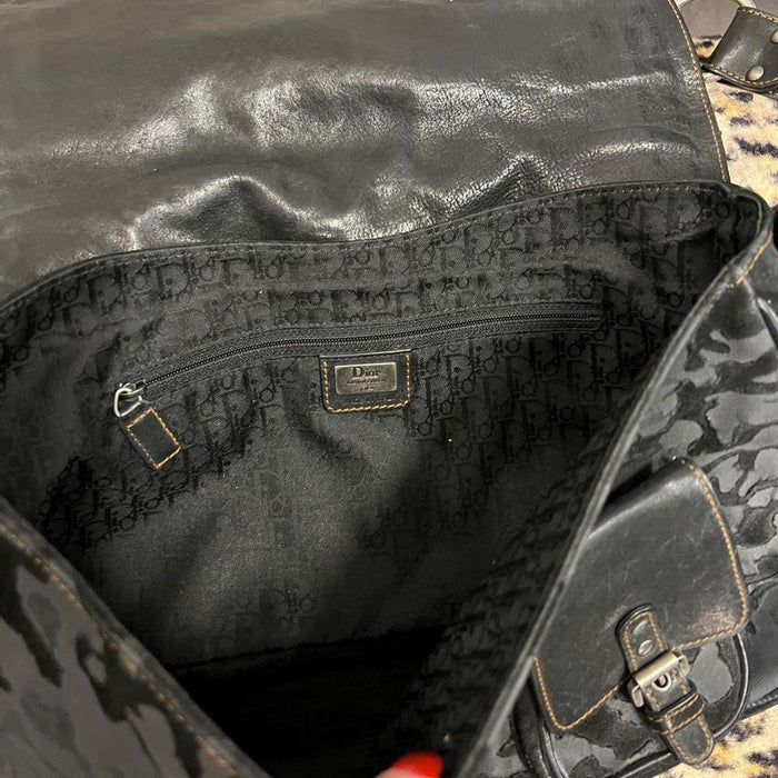 Christian Dior black suede gaucho bag