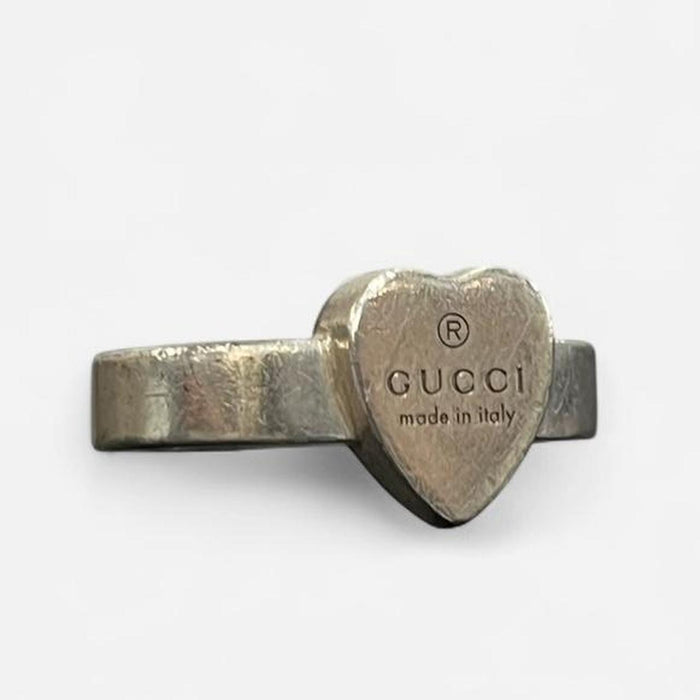 Gucci solid silver heart ring