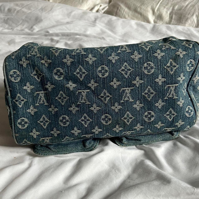 Louis Vuitton denim speedy handbag