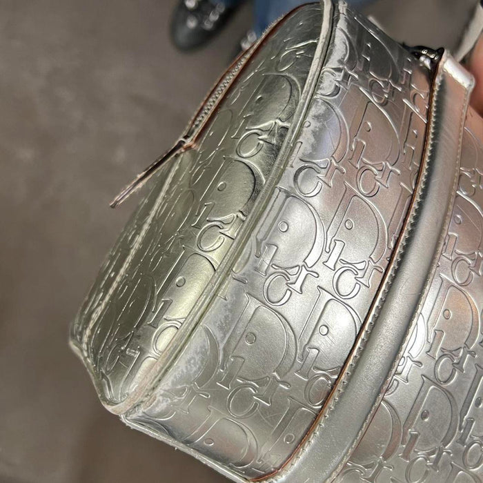 Christian Dior silver monogram Boston bag