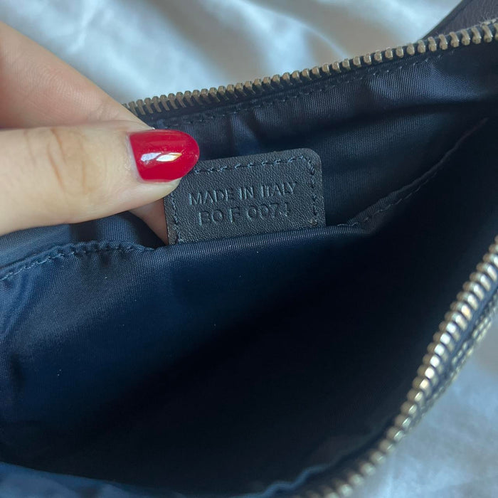 Dior vintage navy blue & silver spellout shoulder bag