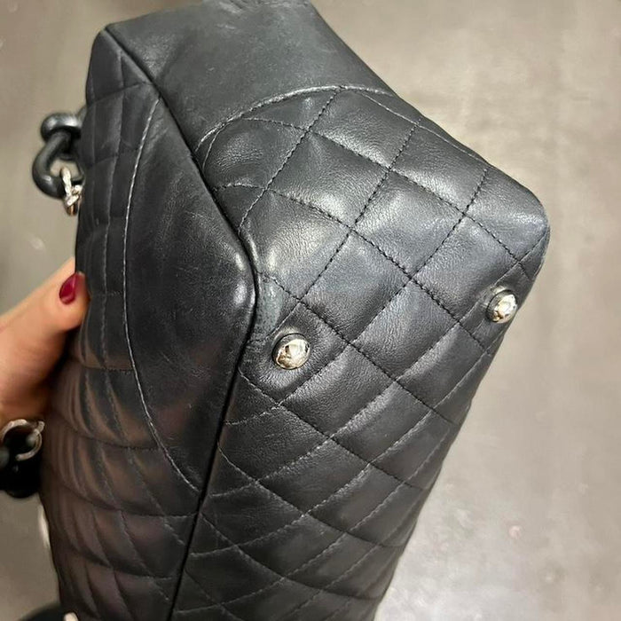 Chanel black and white cambon bowler bag