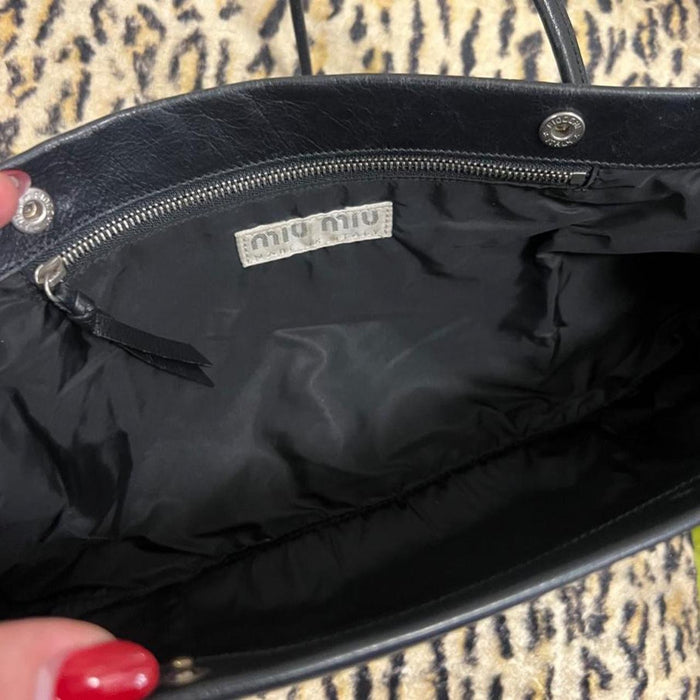Miu Miu black leather shoulder bag