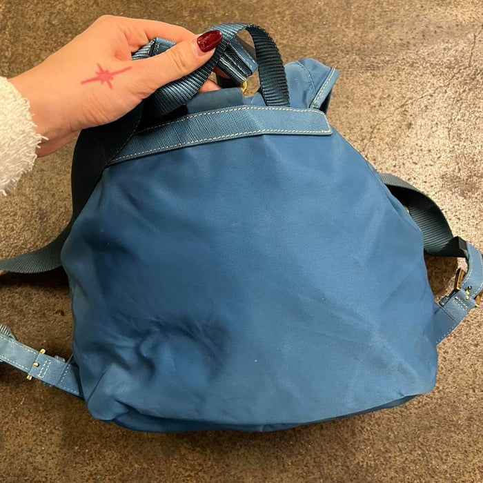 Prada blue nylon backpack