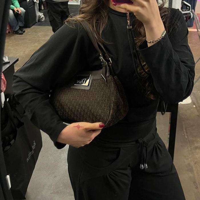Christian Dior brown street chic hobo shoulder bag