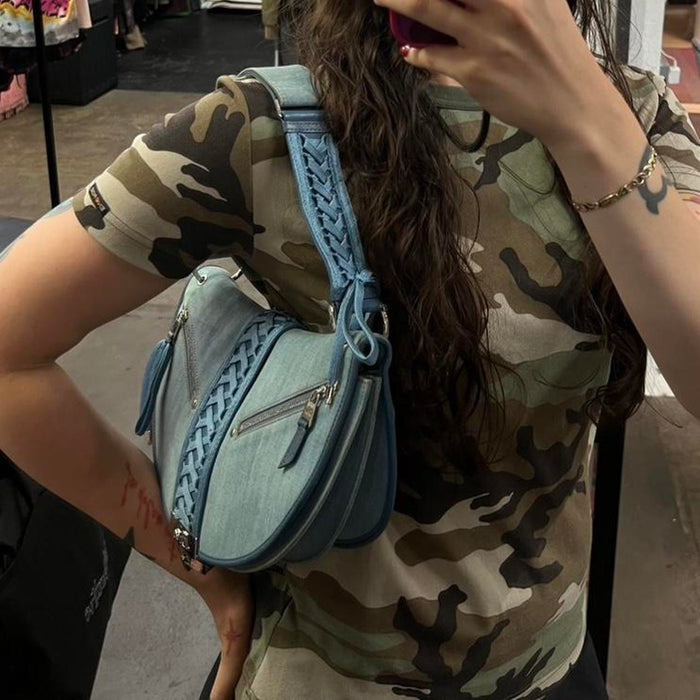 Christian Dior denim blue corset admit it bag