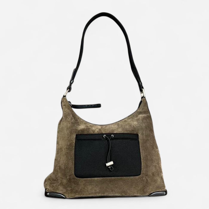 Prada suede hobo bag