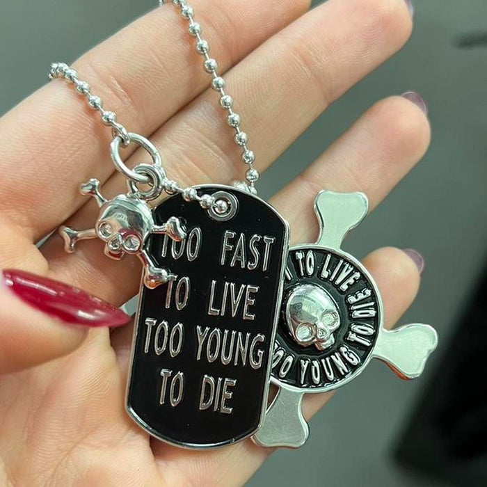 Vivienne Westwood ‘too fast to live too young to die’ dog tag chain