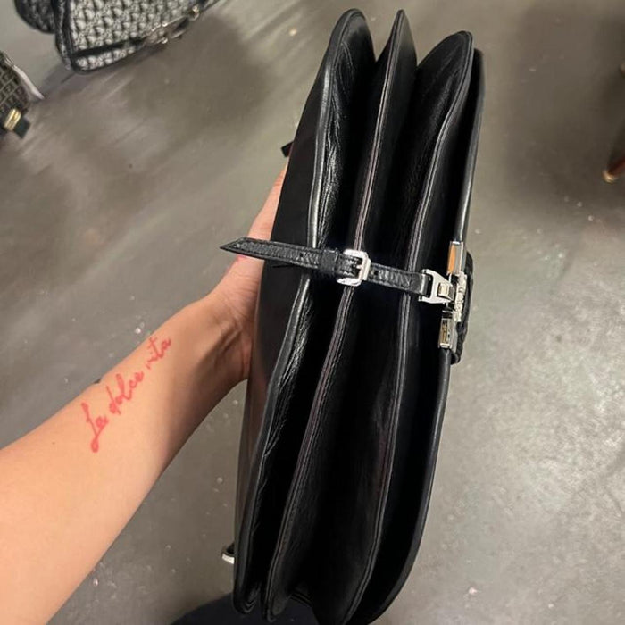 Christian Dior black leather large admit it bag