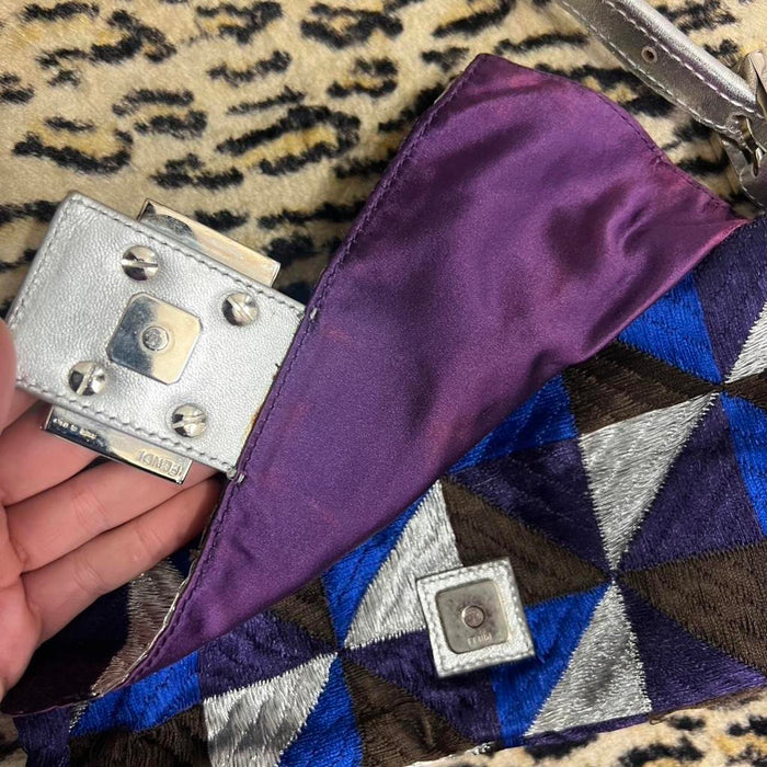 Fendi geometric embroidered baguette