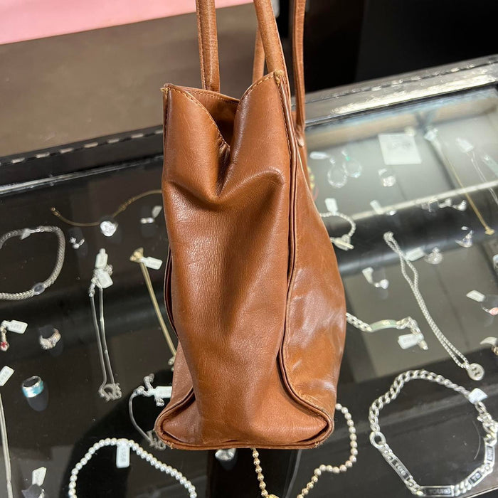 Chanel brown leather tote bag