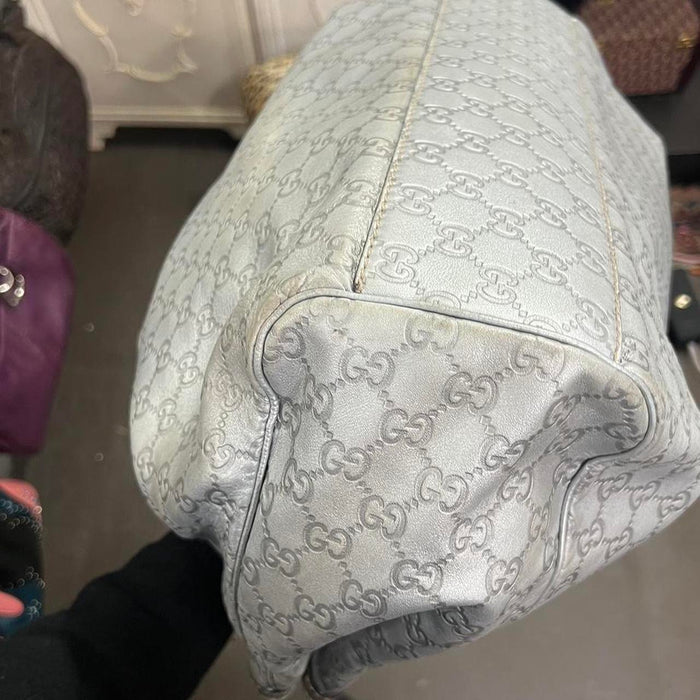 Gucci large silver sukey bag