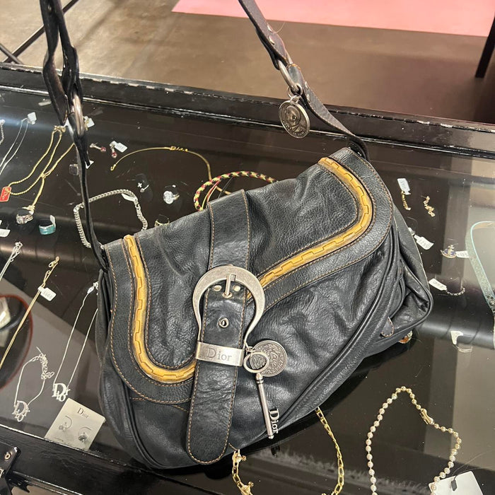 Dior gaucho black saddle bag