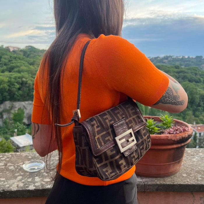 Fendi zucca baguette shoulder bag