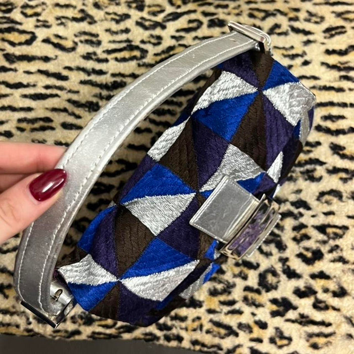 Fendi geometric embroidered baguette
