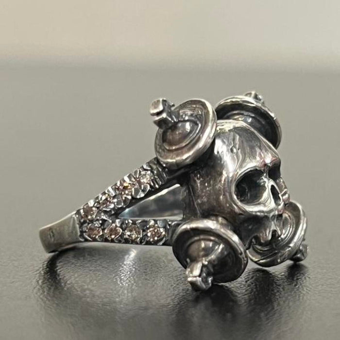 Vivienne Westwood sterling silver skull orb ring