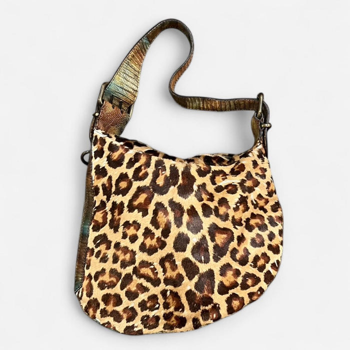 Fendi leopard print fur oyster bag