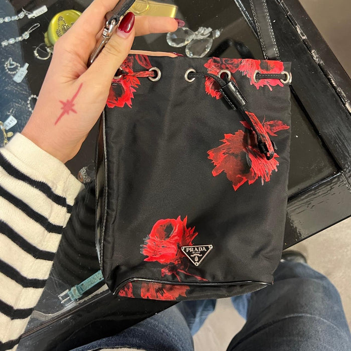Prada floral bucket bag