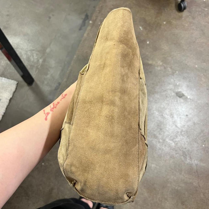 Chanel tan suede patchwork tote bag