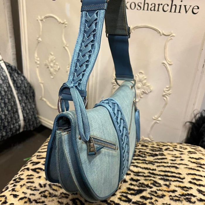Christian Dior denim blue corset admit it bag