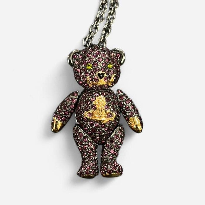 Vivienne Westwood vintage purple teddy diamanté necklace