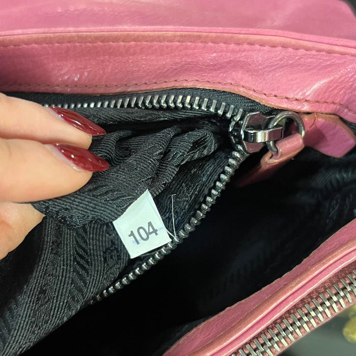 Prada pink leather shoulder bag