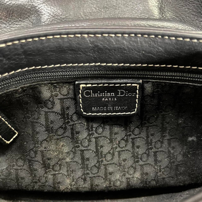 Christian Dior black leather shoulder bag