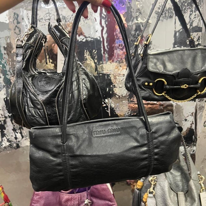 Miu Miu black leather shoulder bag