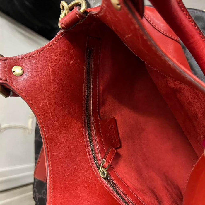 Gucci reins small hobo red leather bag