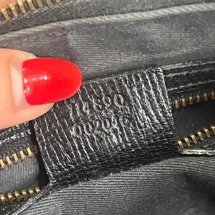 Gucci horsebit black leather shoulder bag