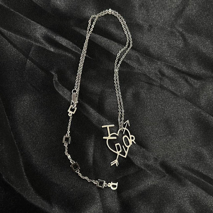 Christian Dior silver heart necklace