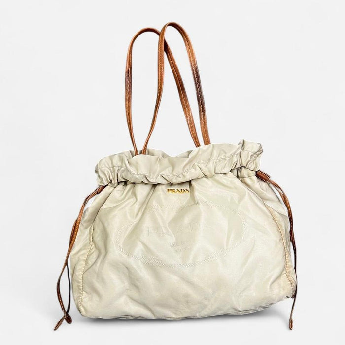 Prada jacquard nylon shoulder bag