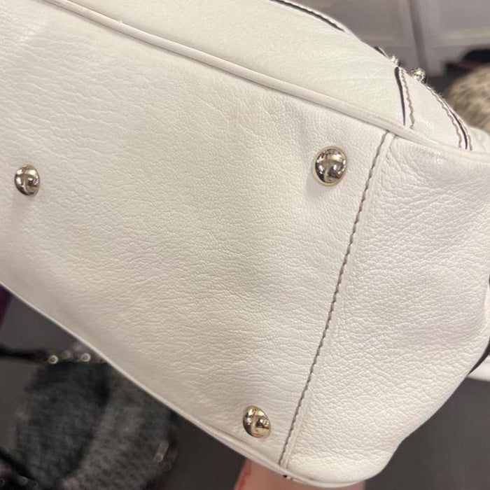 Gucci horsebit white Boston bag