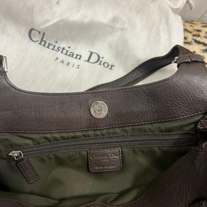 Christian Dior brown street chic hobo shoulder bag