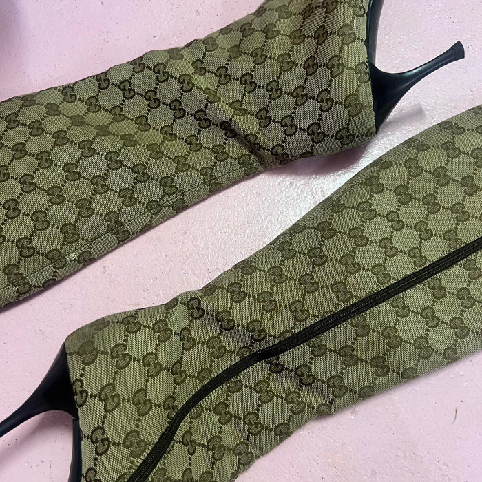 Gucci monogram boots