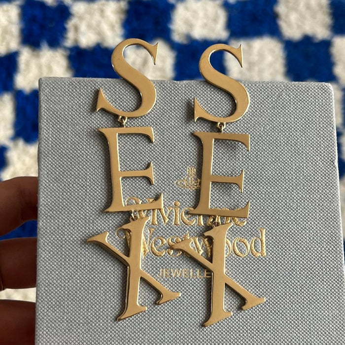 Vivienne Westwood vintage sex gold drop earrings