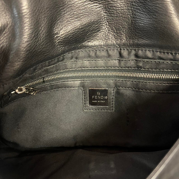 Fendi black baguette shoulder bag