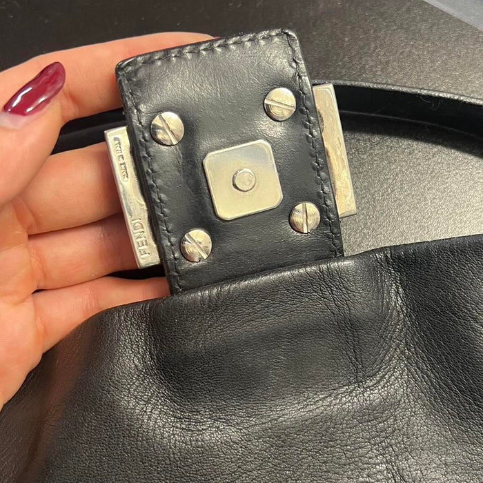 Fendi black baguette shoulder bag