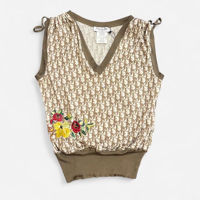 Dior vintage brown monogram vest top